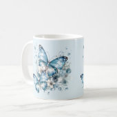 Blaue Schmetterlinge Kaffeetasse (Vorderseite Links)
