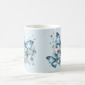 Blaue Schmetterlinge Kaffeetasse (Mittel)