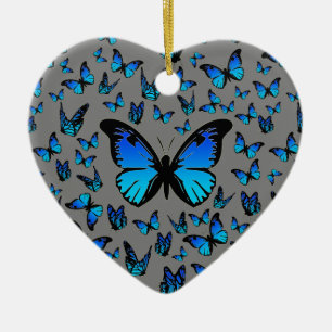 blaue Schmetterlinge Keramikornament