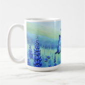 Blaue Schmetterlinge mit blauen Blumen, Kaffeetasse (Links)