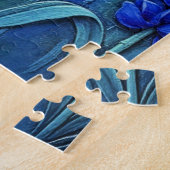 Blaue Schmetterlinge mit blauen Blumen, Puzzle (Seite)