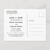 Blaue Schmetterlinge Modern Save the Date Einladungspostkarte (Rückseite)