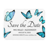 Blaue Schmetterlinge Modern Save the Date
