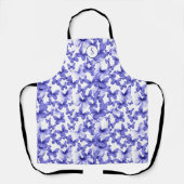 Blaue Schmetterlinge Moderne, elegante, benutzerde Schürze (Vorderseite)