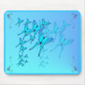 Blaue Schmetterlinge Mousepad (Vorne)