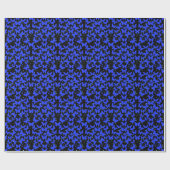 Blaue Schmetterlinge Muster C01.b Schwarze BG Geschenkpapier (Flach)