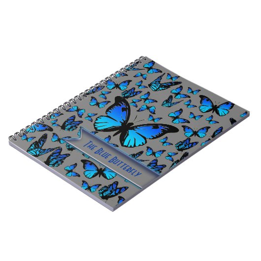 blaue Schmetterlinge Notizblock (Linke Seite)