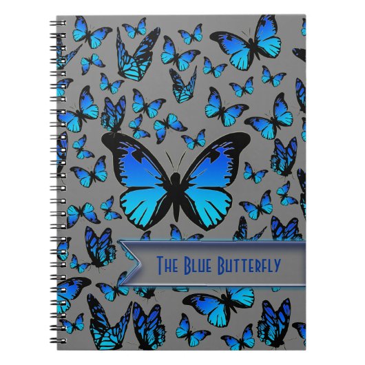blaue Schmetterlinge Notizblock (Vorderseite)