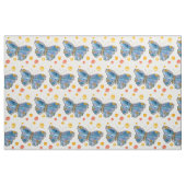 Blaue Schmetterlinge Orange Polka Dots Wasserfarbe Stoff (Fat Quarter (45,7 x 55,9 cm))