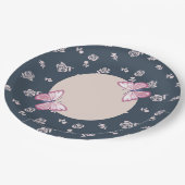 Blaue Schmetterlinge Pappteller (Schrägansicht)