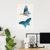 Blaue Schmetterlinge Poster (Heimbüro)