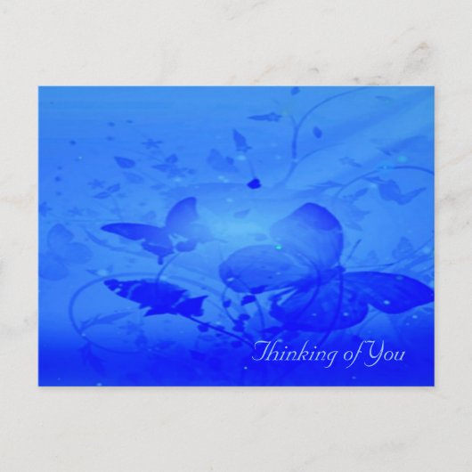 Blaue Schmetterlinge Postkarte (Vorderseite)