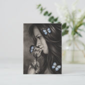 Blaue Schmetterlinge Postkarte (Stehend Vorderseite)