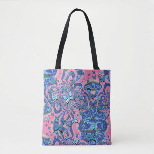 Blaue Schmetterlinge Psychedelischer Traum Tasche