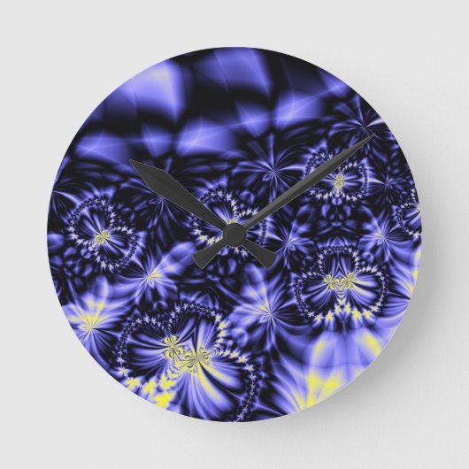 Blaue Schmetterlinge Runde Wanduhr (Vorderseite)