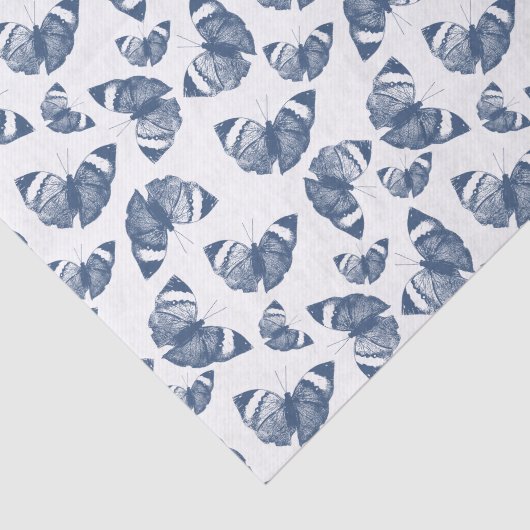 Blaue Schmetterlinge Seidenpapier (Ausschnitt)