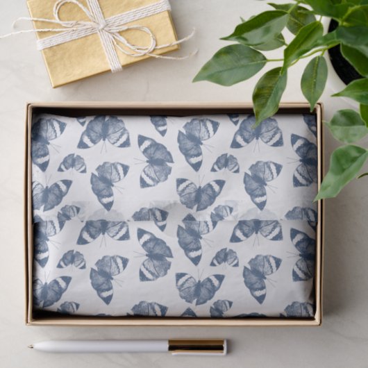 Blaue Schmetterlinge Seidenpapier (Geschenk)