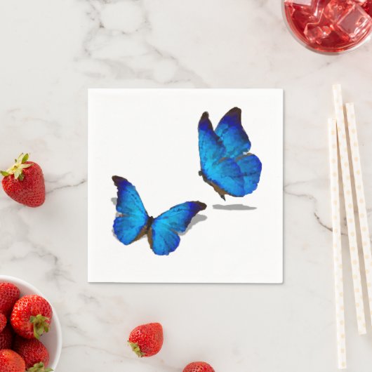 Blaue Schmetterlinge Serviette (Beispiel)