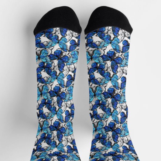 Blaue Schmetterlinge Socken (Oben)