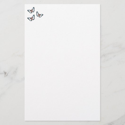 Blaue Schmetterlinge stationär Briefpapier (Vorderseite)