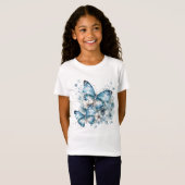 Blaue Schmetterlinge T-Shirt (Vorne ganz)