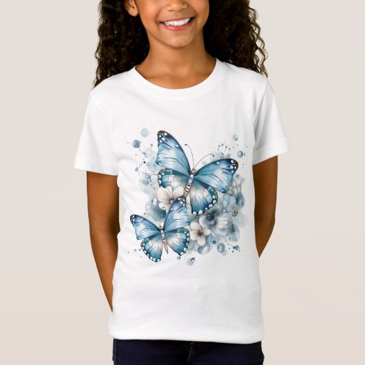 Blaue Schmetterlinge T-Shirt (Vorderseite)