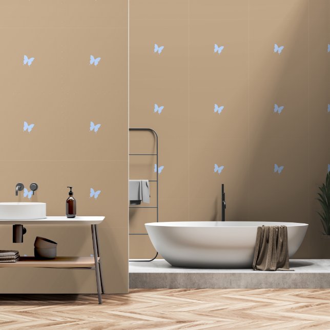 Blaue Schmetterlinge Tapete (Badezimmer)