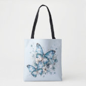 Blaue Schmetterlinge Tasche (Vorderseite)