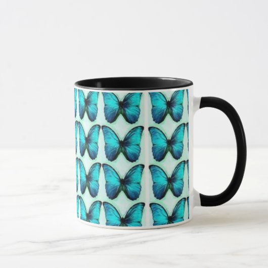 Blaue Schmetterlinge Tasse (Rechts)