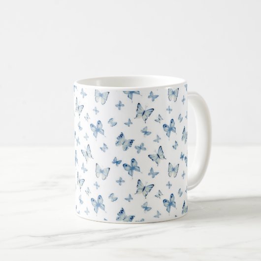 Blaue Schmetterlinge Tasse (VorderseiteRechts)