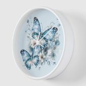 Blaue Schmetterlinge Uhr (Winkel)