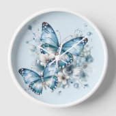 Blaue Schmetterlinge Uhr (Vorderseite)