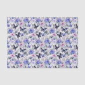 Blaue Schmetterlinge und Blume Seidenpapier (Vorderseite)