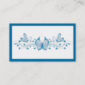 Blaue Schmetterlinge und Blume Visitenkarte (Vorderseite)