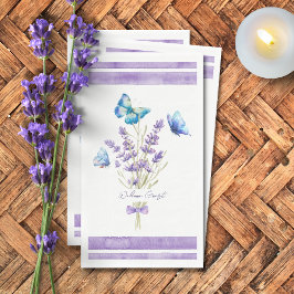 Blaue Schmetterlinge und lavender Paper Handtücher Serviette