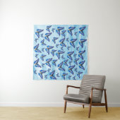 Blaue Schmetterlinge Wandteppich (Beispiel (Horizontal))