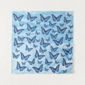 Blaue Schmetterlinge Wandteppich (Vorderseite)