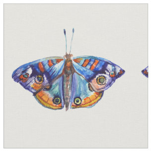 Blaue Schmetterlinge Wasserfarben Kunst Stoff