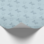 Blaue Schmetterlinge zum Geburtstag Geschenkpapier (Ecke)