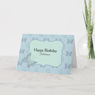 Blaue Schmetterlinge zum Geburtstag Karte