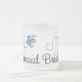 Blaue Schmetterlings-Hochzeits-Brautjungfern-Tasse Mattglastasse (Mittel)