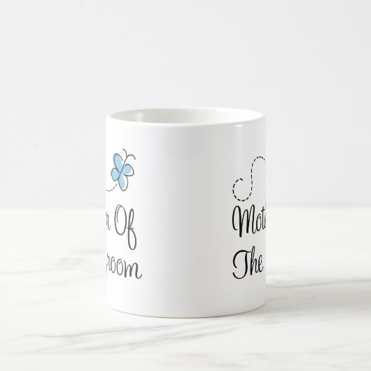 Blaue Schmetterlings-Hochzeits-Mutter der Kaffeetasse (Mittel)