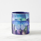 Blaue Schmetterlings-Kaffee-Tasse Tasse (Zentrum)