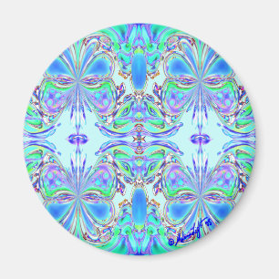 "Blaue Schmetterlings-Mandala-" Magnet