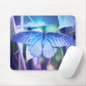 Blaue Schmetterlings-Mausunterlage Mousepad (Mit Mouse)