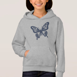 Blaue Schmetterlings-Minimal-Naturkunst von Papil Hoodie