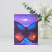 Blaue Schmetterlings-Sonnenuntergang-Malerei - Postkarte (Stehend Vorderseite)