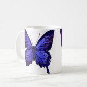 Blaue Schmetterlings-Tasse Kaffeetasse (Vorderseite Links)
