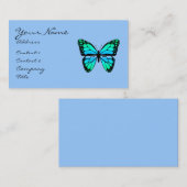 Blaue Schmetterlings-Visitenkarte Visitenkarte (Vorne/Hinten)