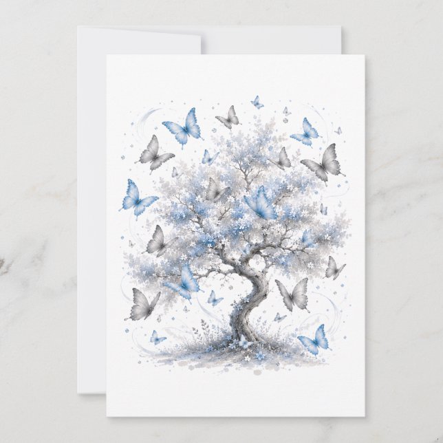 Blaue Schmetterlingsbaum-Papierumschlag (Vorderseite)